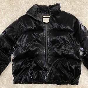 A New Day Black Iridescent Puffer Jacket M